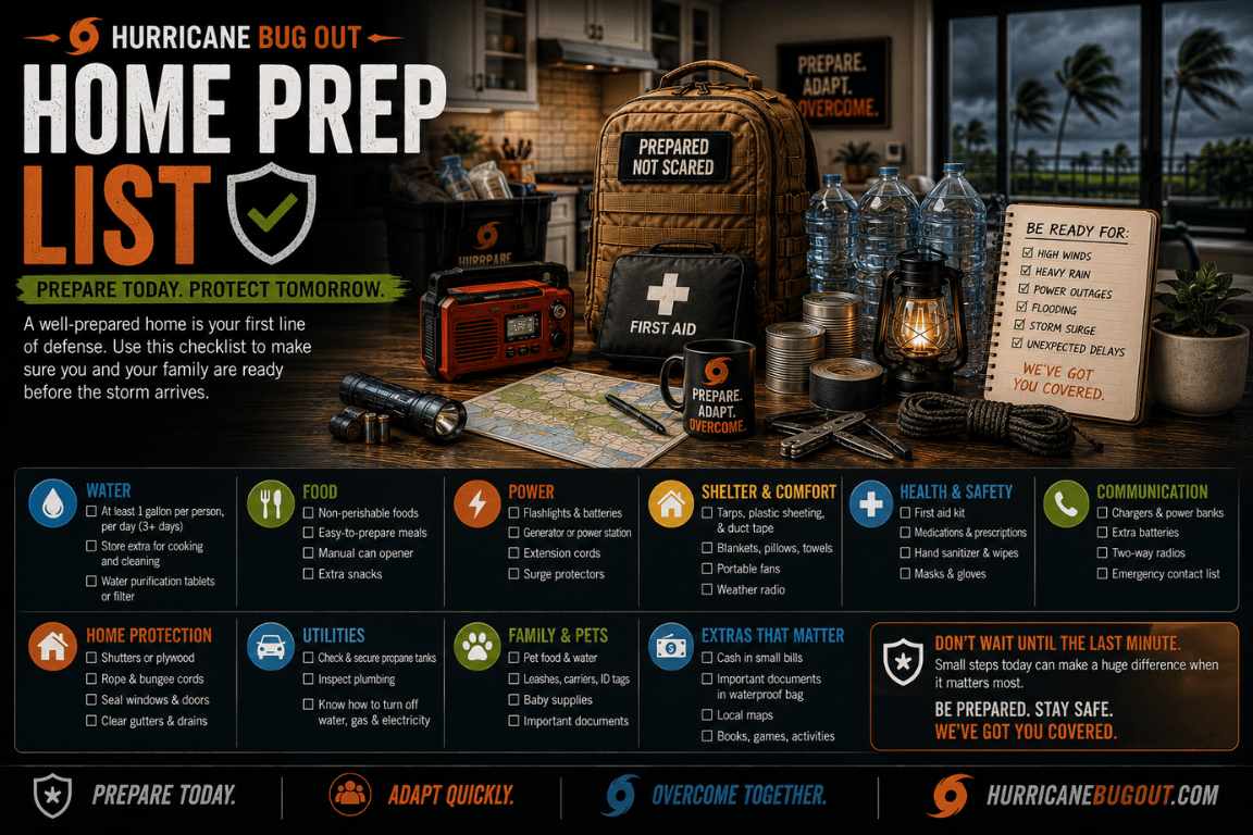 Home Prep List