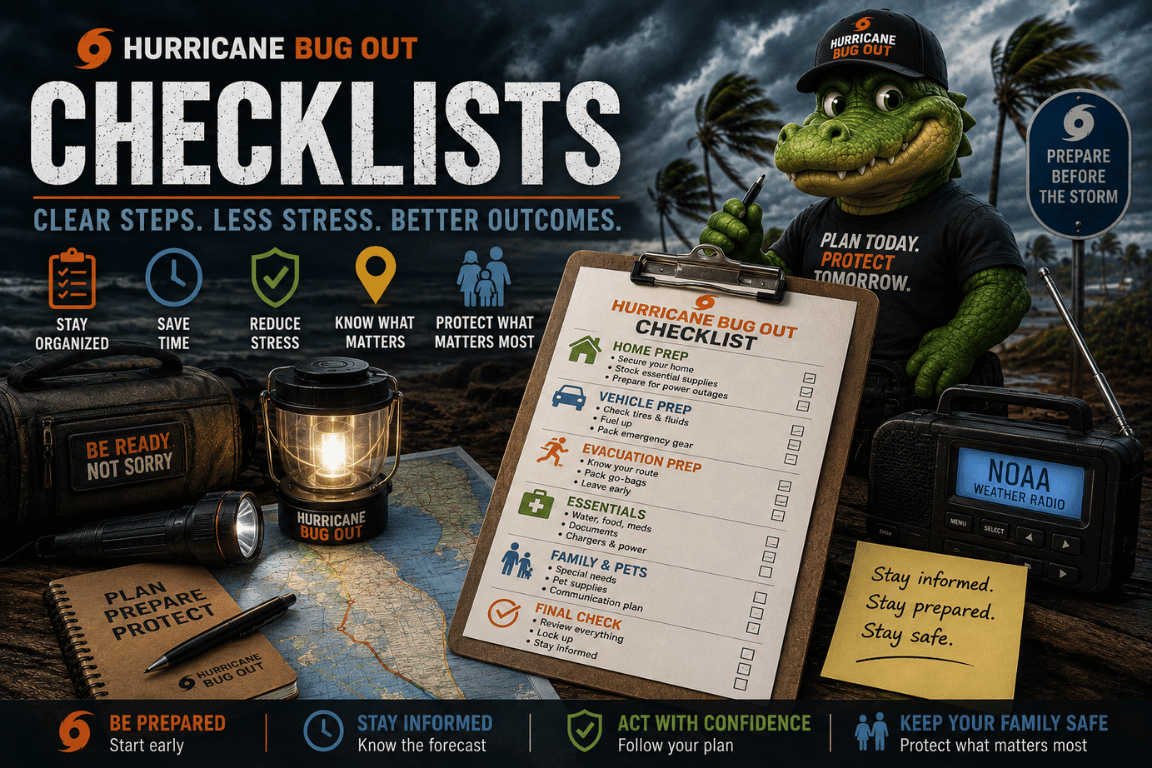 Hurricane Bug Out Checklists