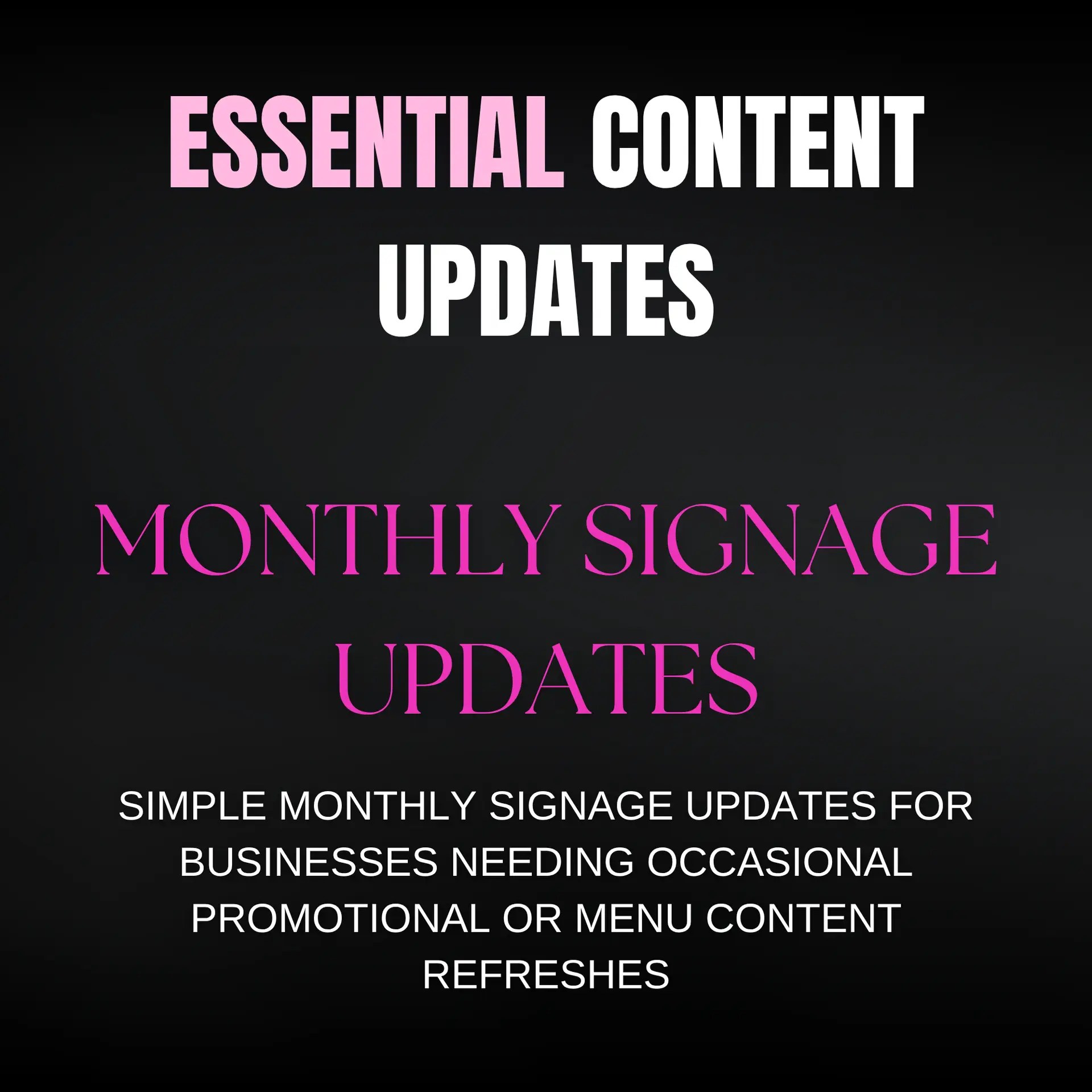 Essential Content Updates