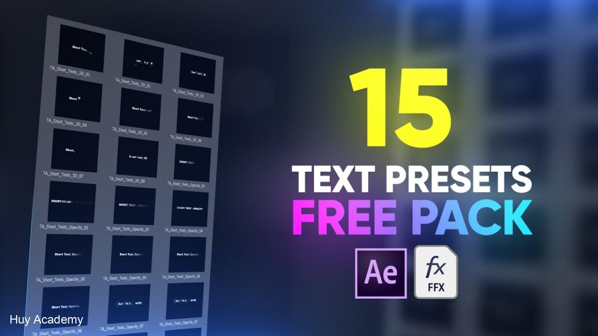 Text animation presets pack for after effects