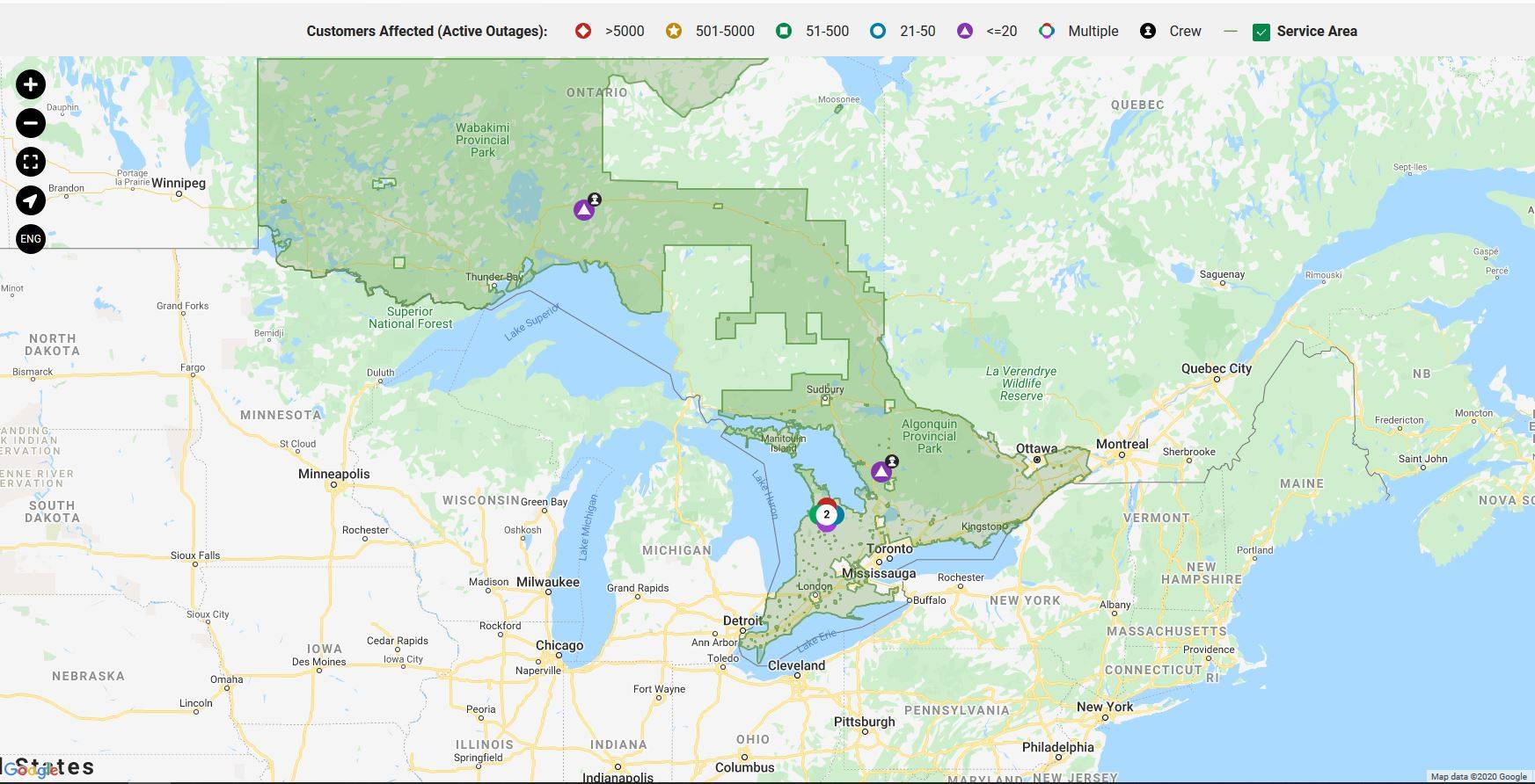 Outage Map Hydro 2000 Ouage Map 