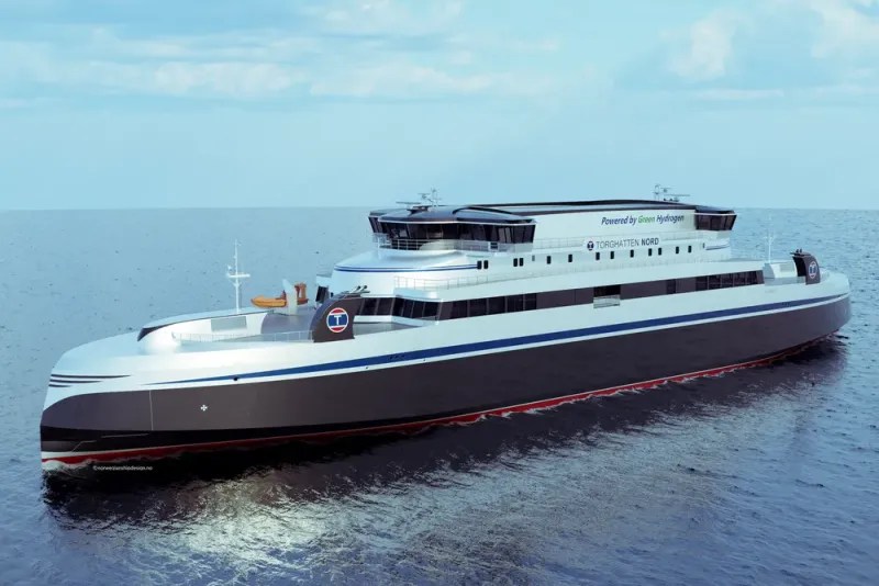 Torghatten Nord signed a contract with yard Myklebust Verft for construction of two large hydrogen ferries.