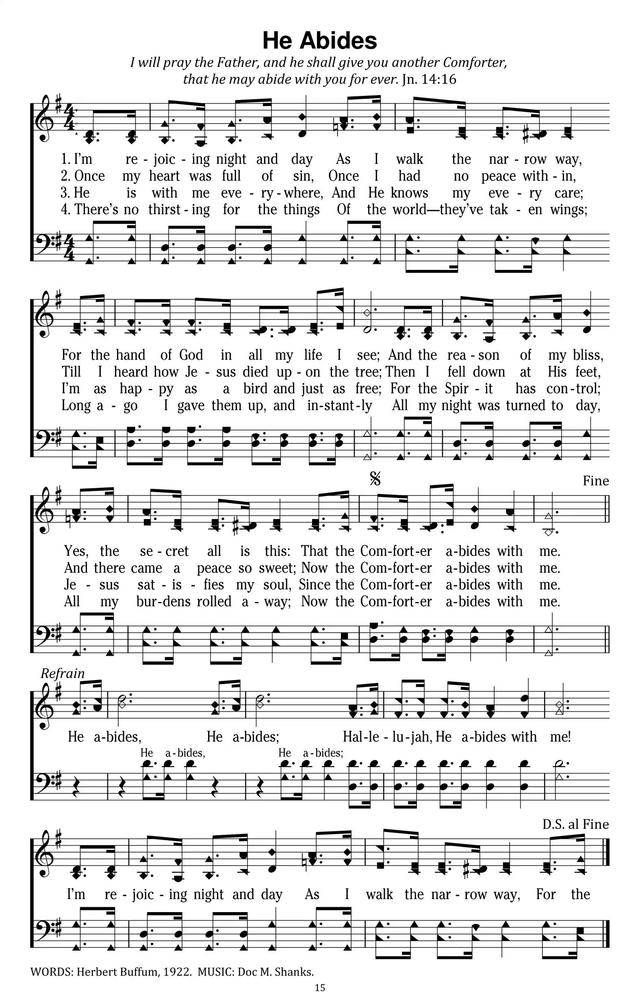 Now, now that the sun hath veil'd his light / and bid the world goodnight / to the soft bed / to the soft, . He Abides | Hymnary.org