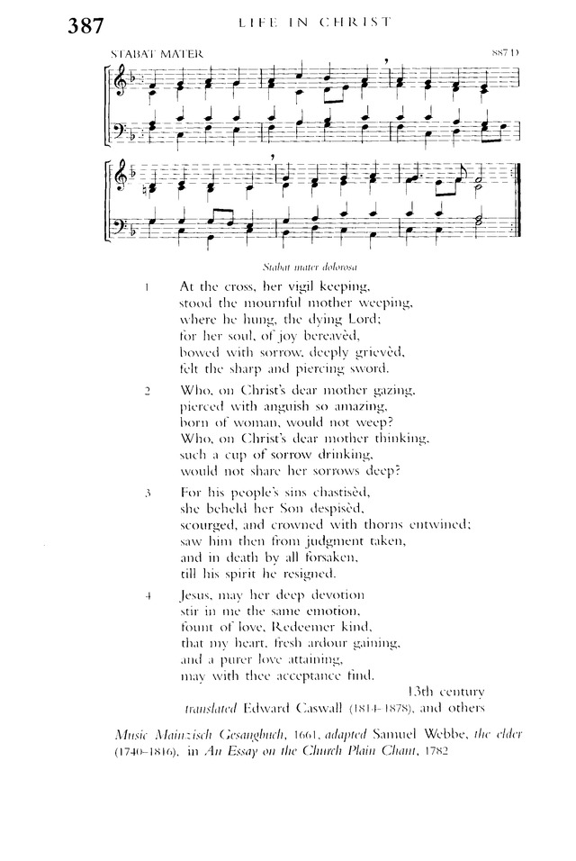 At The Cross Her Station Keeping | Hymnary.org