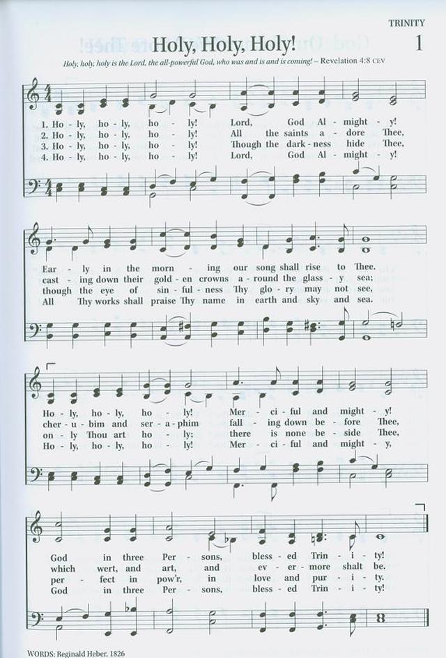 D bm g d bm g verse 1: The Christian Life Hymnal 1 Holy Holy Holy Lord God Almighty Hymnary Org