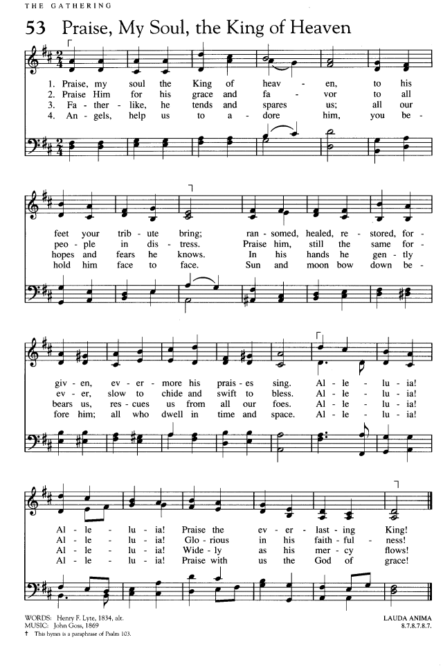 Can you spare $1 to help keep these tutorials free? Renew Songs And Hymns For Blended Worship 53 Praise My Soul The King Of Heaven Hymnary Org