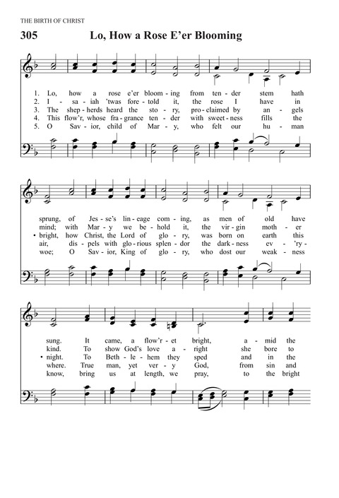 'es ist ein ros entsprungen (rhythmic)' german from köln, 1599. Lo How A Rose E Er Blooming Hymnary Org