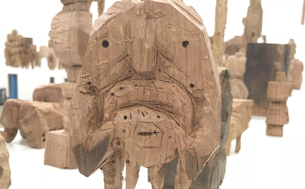 ムラバヤシケンジ wood carving art 木彫アート のらくろ？ぶた ムラバヤシケンジ wood carving art 木彫アート のらくろ？ぶた