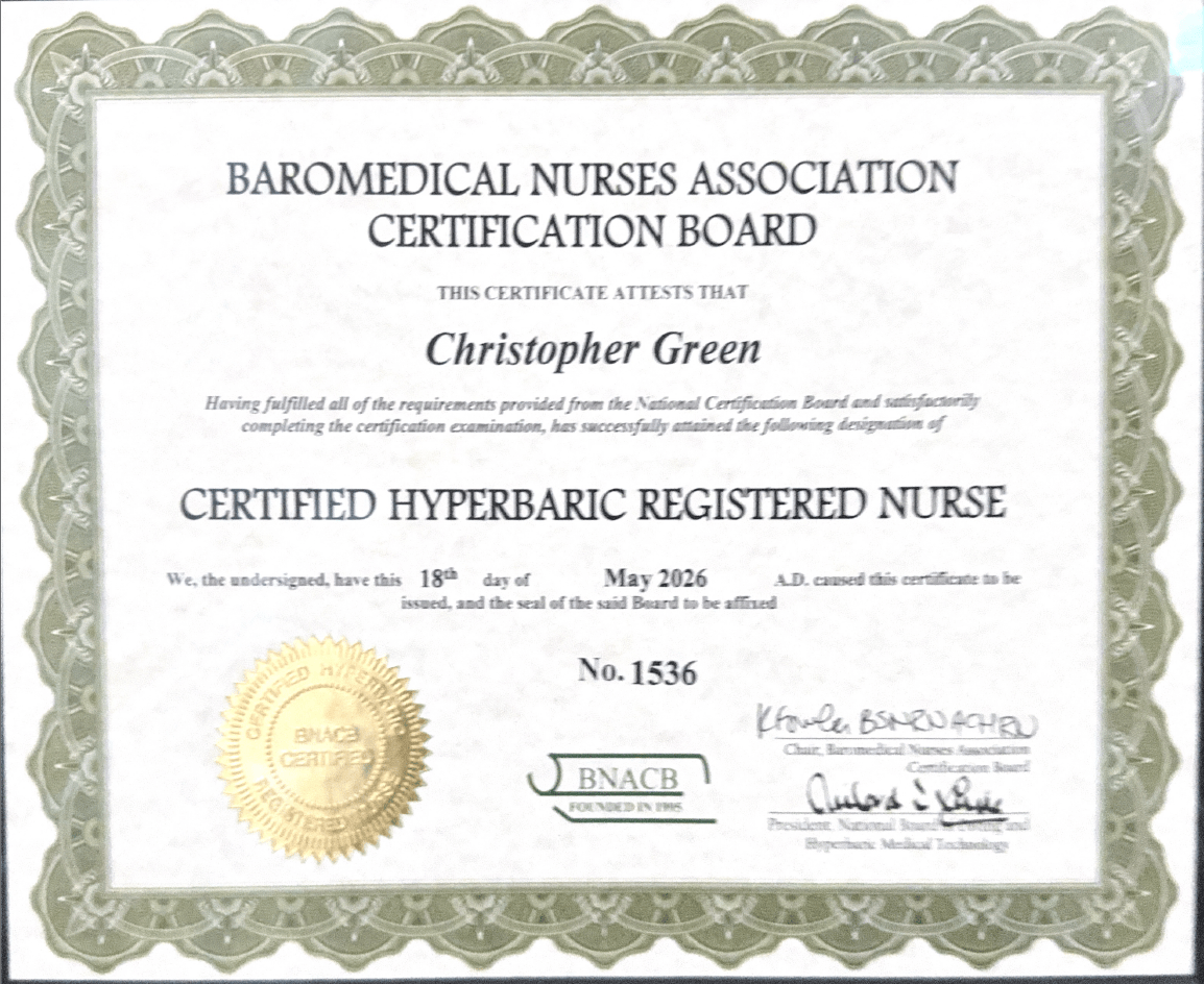 Headshot of a registered nurse on the Hyperbaric Healing team