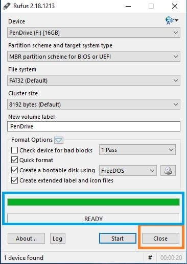 Creation of DOS bootable Pendrive process