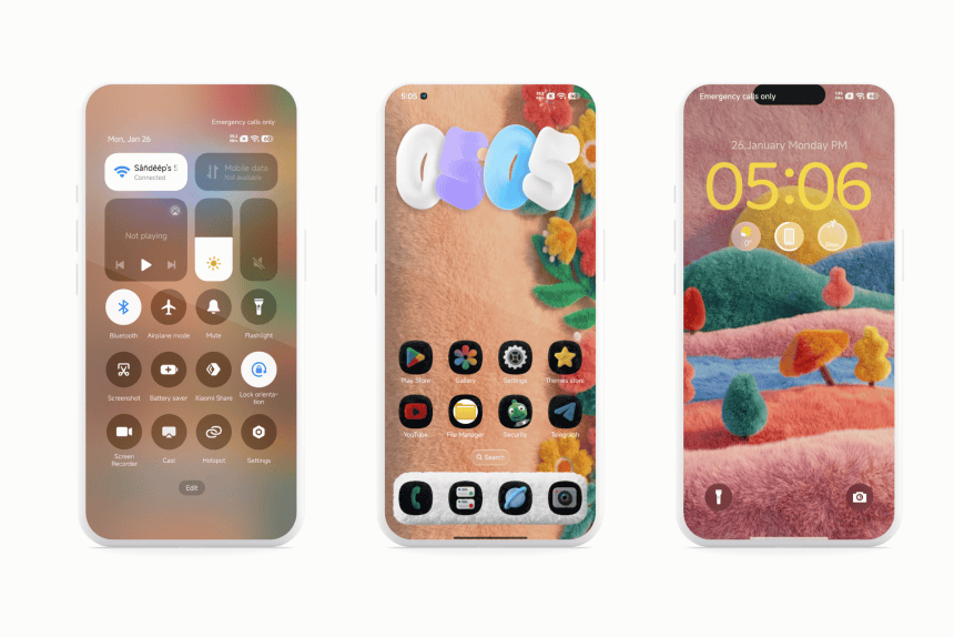 Fluffy Dark HyperOS Theme for Xiaomi, REDMI, & POCO Phones 1 Fluffy Dark HyperOS Theme