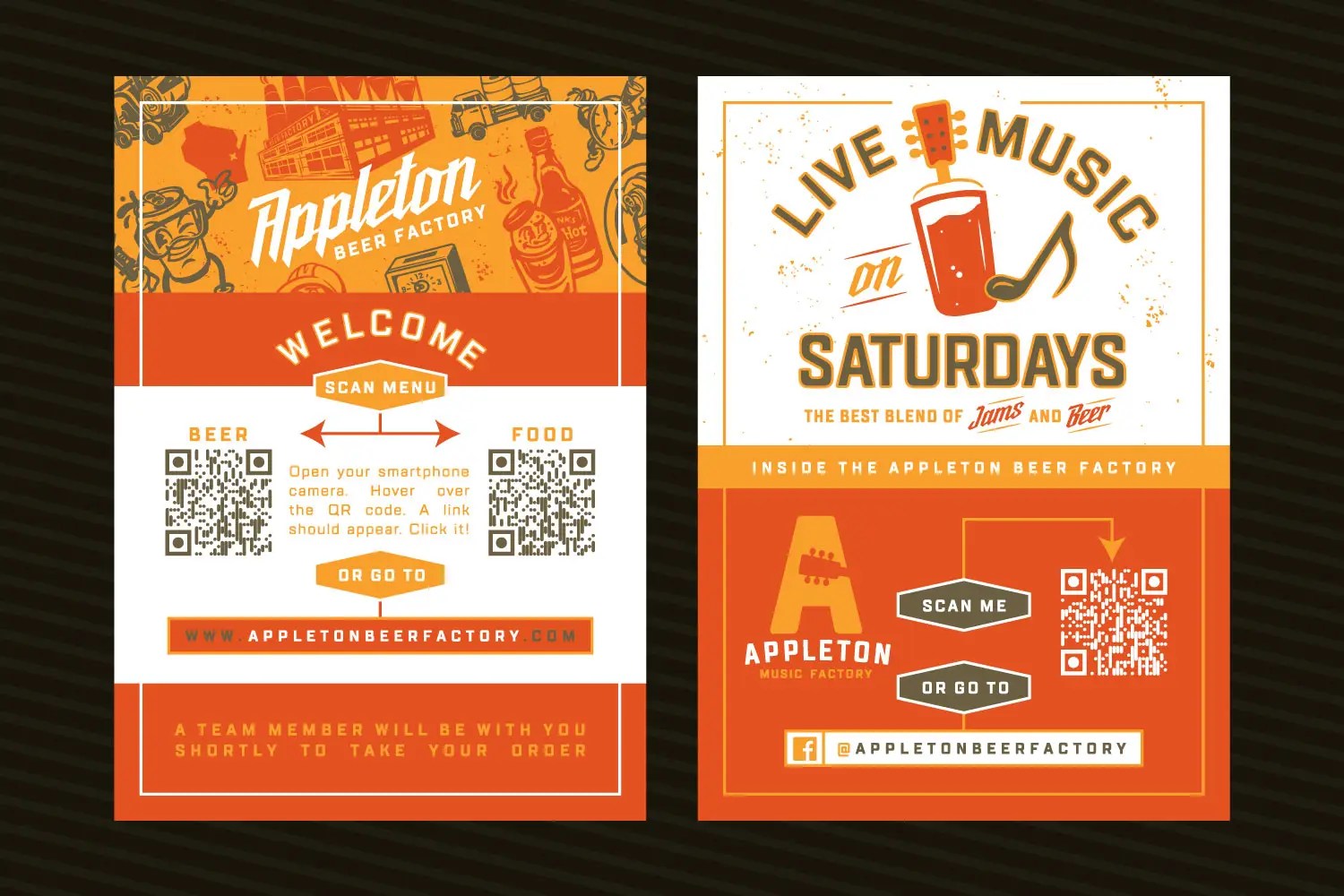 Appleton Beer Factory menu design