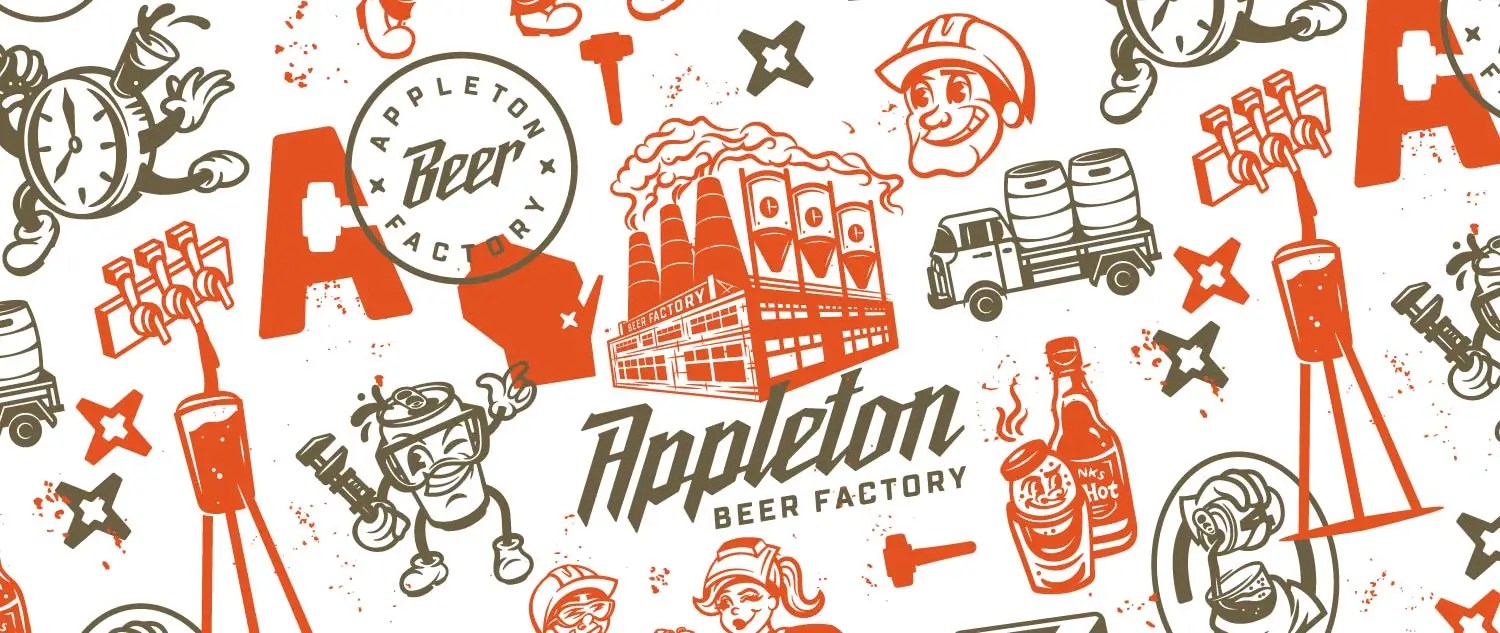 Branding & Illustration pattern for Appleton Beer Factory
