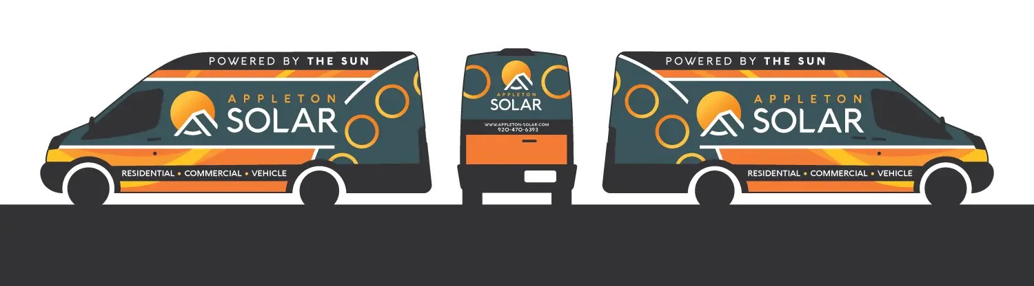 Three vans with Appleton Solar wrap