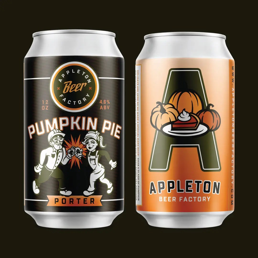Packaging design for the Appleton Beer Factory Pumpkin Pie Porter