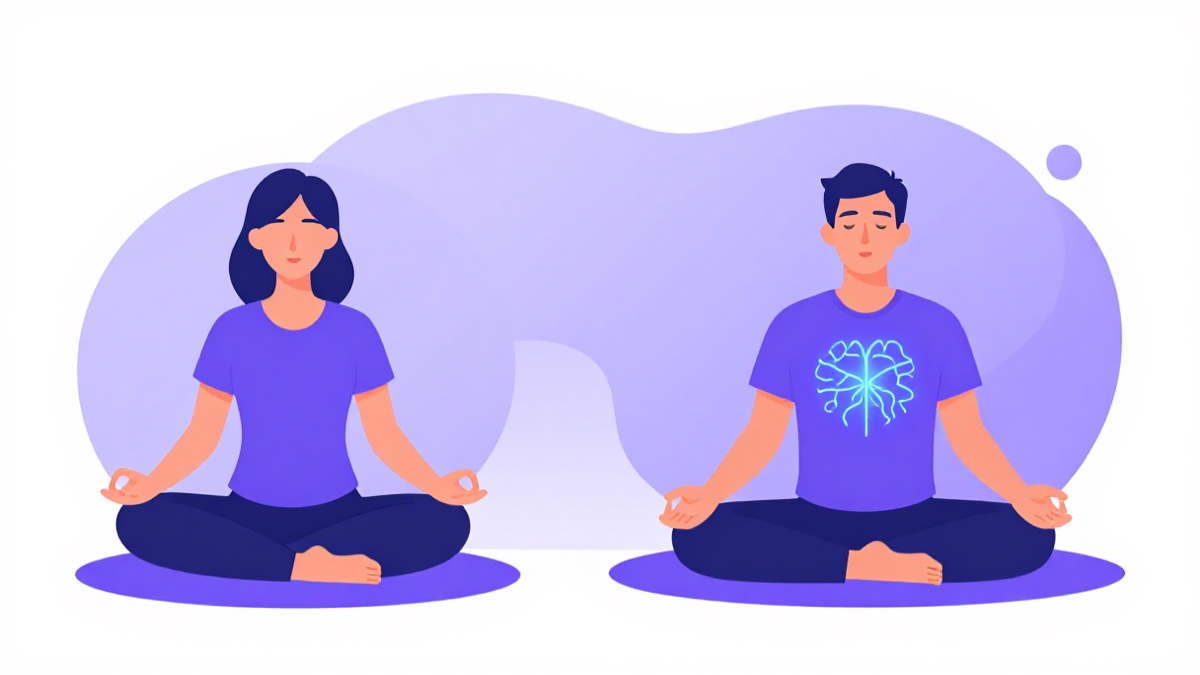 Illustration comparaison méditation et hypnose
