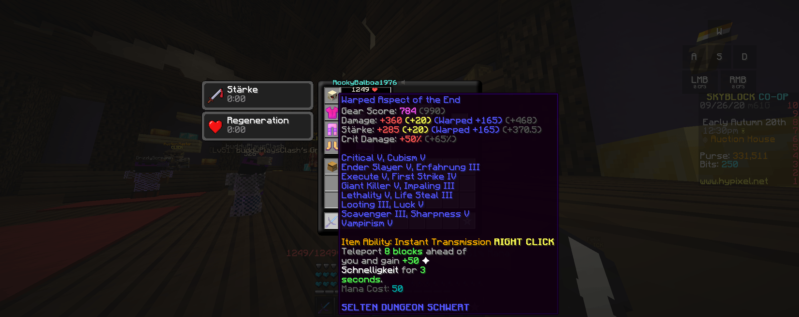 Best Warped Aspect of The End Setup | Hypixel Forums