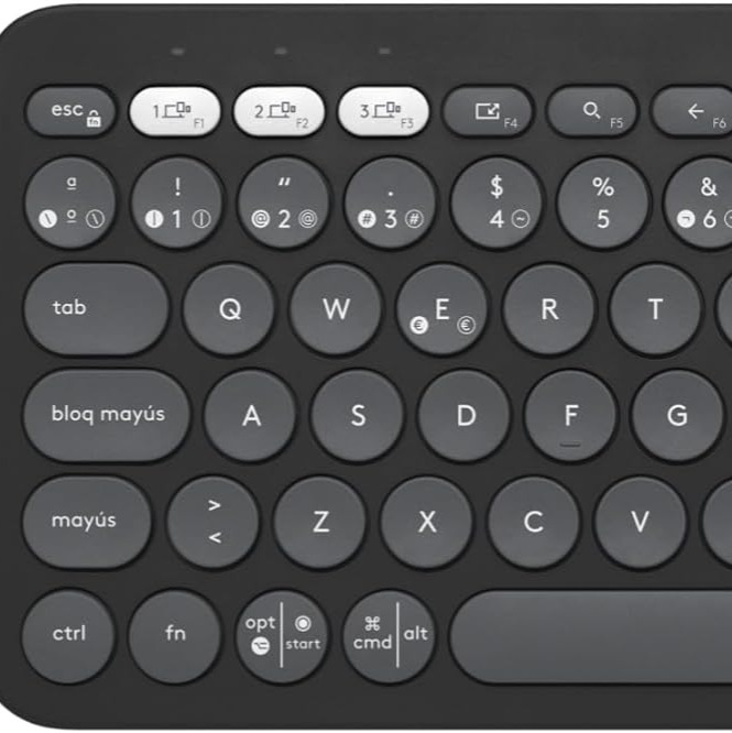 Teclado Logitech Pebble Keys 2 K380s Teclado Bluetooth multidispositivo, accesos directos, estilizado y Portable, Easy-Switch, Windows, macOS, iPadOS, Android, ChromeOS - Grafito