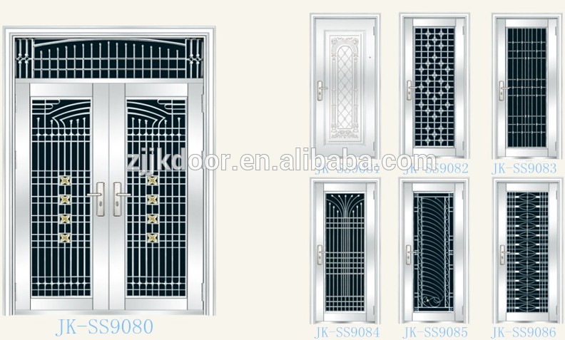 Jk Ss9601 Single Leaf Entry Door Safety Door Design With Grill For Home China Manufacturer