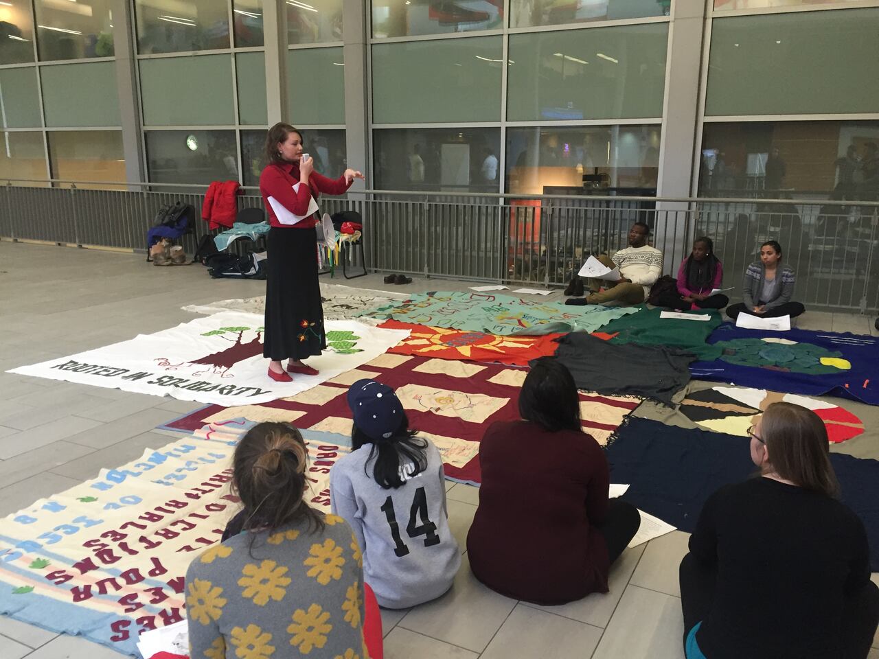 You can start at any corner of the blanket or the last one you worked into; Blanket Exercise Teaches History From An Indigenous Perspective Cbc News