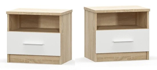 Nejlevnejsi Nabytek Nocni Stolek Kabir 2 Ks Dub Sonoma Bila Mall Cz
