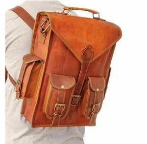 Handmade Leather Backpack Men S Shoulder Briefcase Rucksack Advance Laptop Bag Ebay