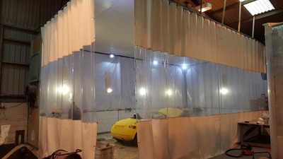 Cortinas De Polvo Retractil De Taller De Carpinteria