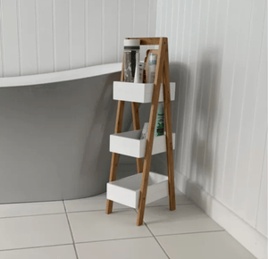 Bathroom Storage Cabinet Modern Wooden Shelves 3 Tier Rack White Shelf Side Unit 7444025784744 Ebay