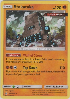 My nintendo 30% discount on pokémon™ trading card game (nintendo 3ds) rewards page. Pokemon TCG SM Unbroken Bonds 106/214 Stakataka Holographic Rare Card | eBay
