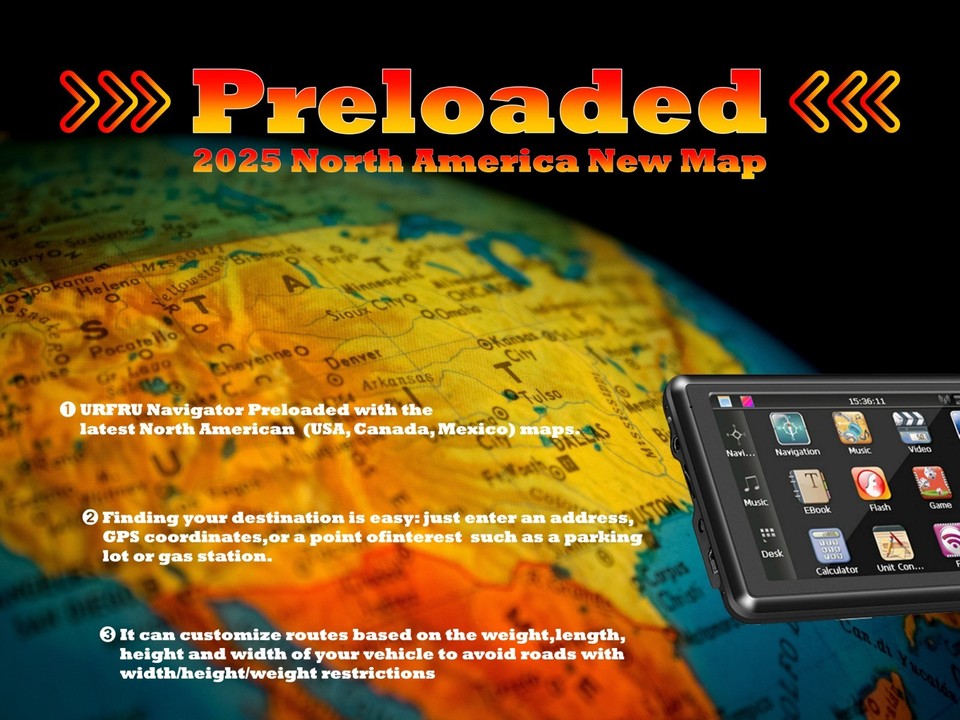 GPS Navigator For Car Small Size For Limited Cab 2026 Offline Map 5 S L960 