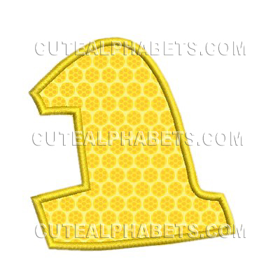 number 1 cute alphabets embroidery fonts
