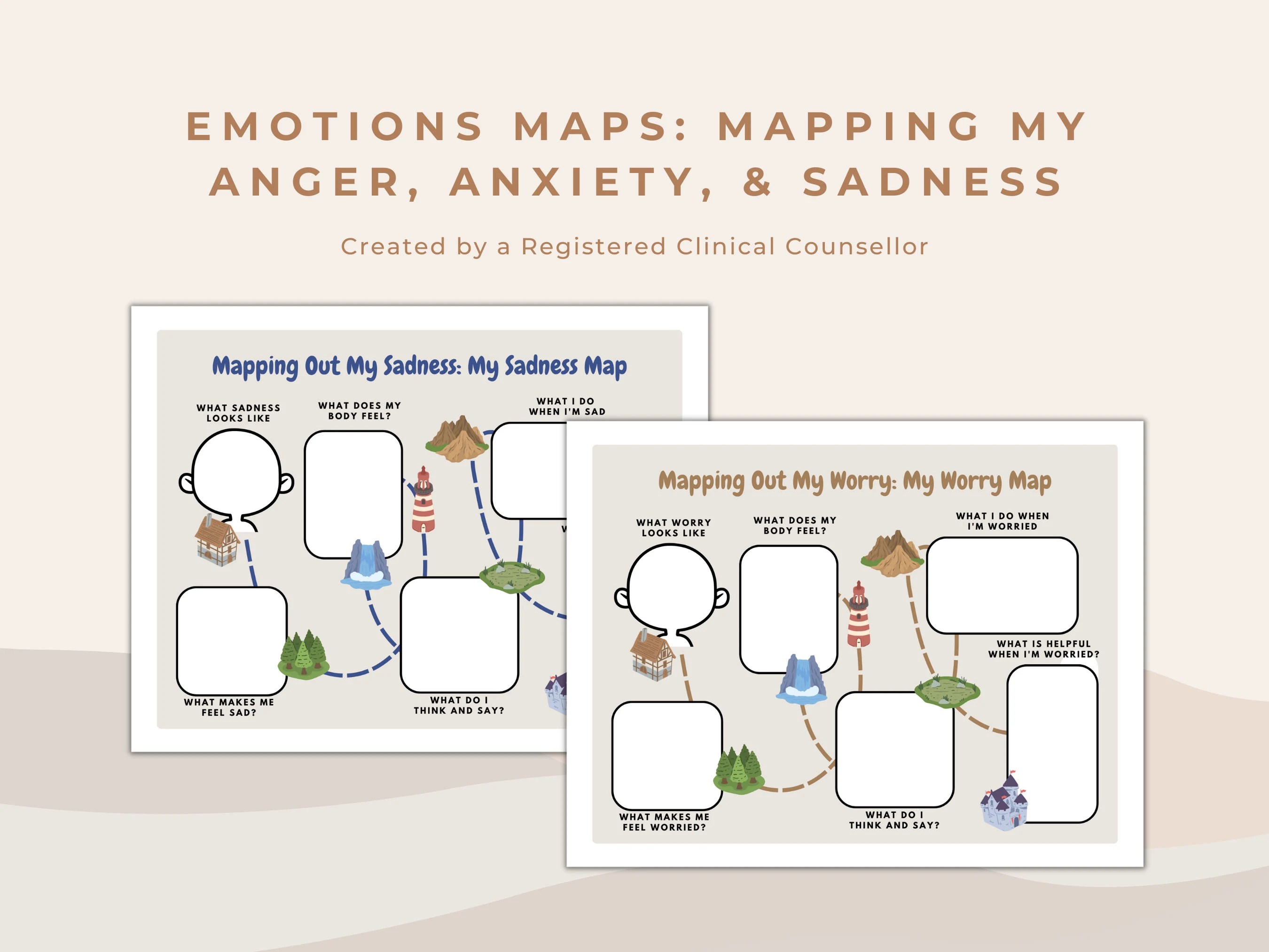 Emotions Maps Mental Health Counseling Tools PDF Etsy Il 3bmd 