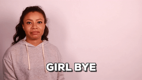 GIF girl bye shalita grant tchau - animated GIF on GIFER