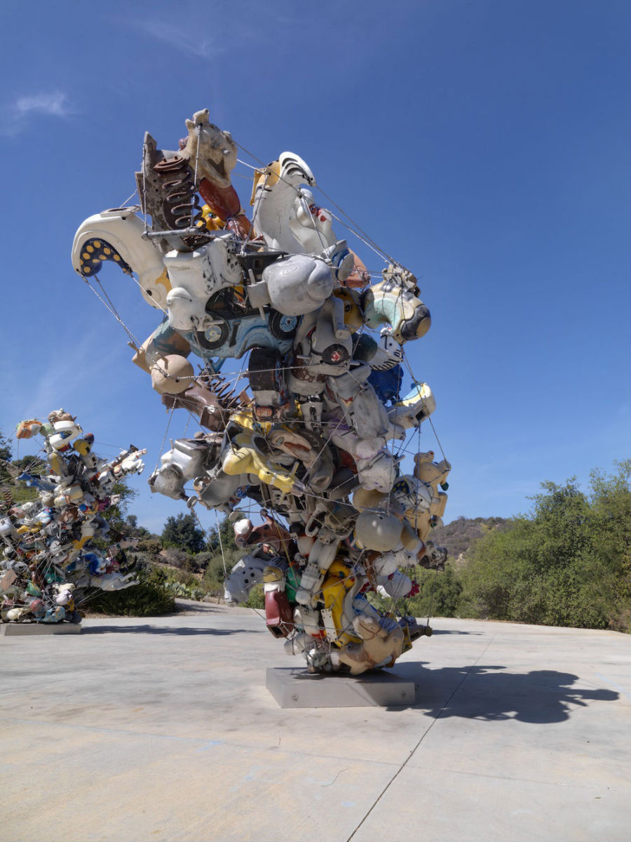 Artist transforms retro children's playgrounds into explosive abstract