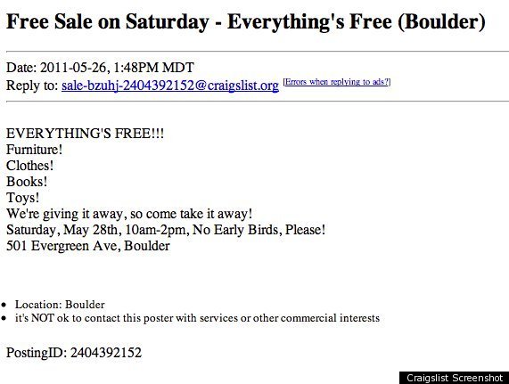I've gotten birds off craigslist 2 different times. Elaan Brudno Boulder Resident Accidentally Invites Mass Craigslist Thefts Huffpost Denver