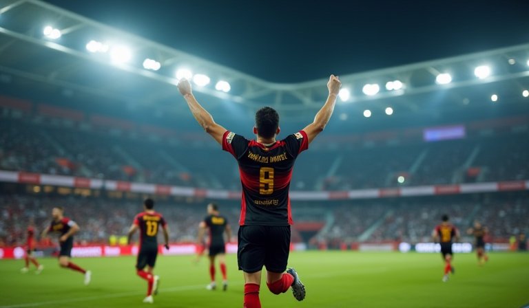 曼谷聯前鋒泰迪潘慶祝進球，本場比賽他攻入兩球