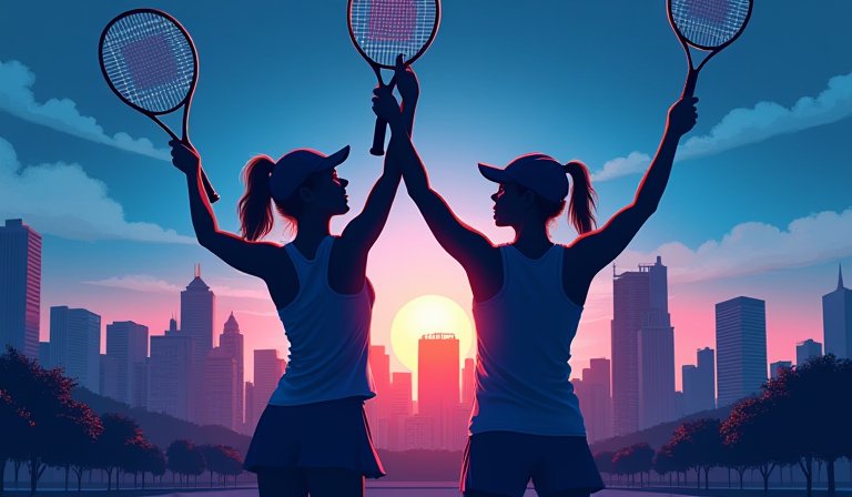 詹皓晴與梁恩碩在奧斯汀賽場專注擊球，挺進四強決賽。