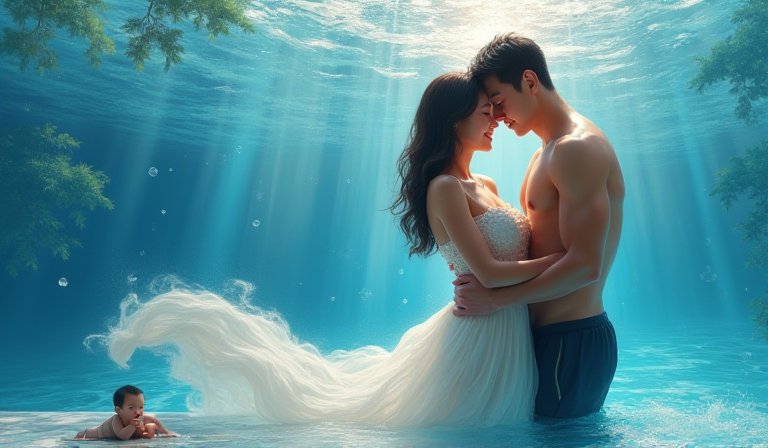 孫楊與張豆豆在簡約北歐風客廳內陪伴年幼女兒