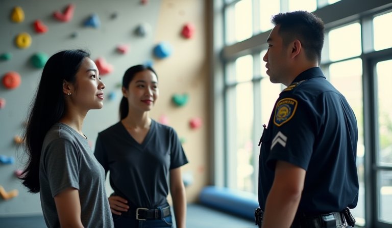 女網紅攀岩初體驗 爭議安全規範 館方警方協調化解