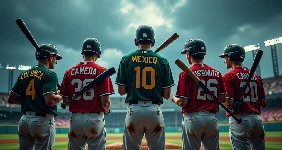 台灣與日本球員在滿座的棒球場內展開熱血巔峰對決。