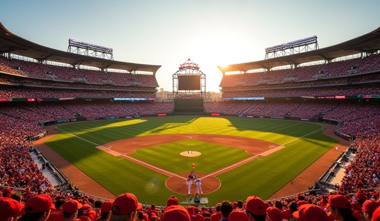 天使隊楚奧特於開幕戰揮棒，擊出破隊史紀錄的全壘打。