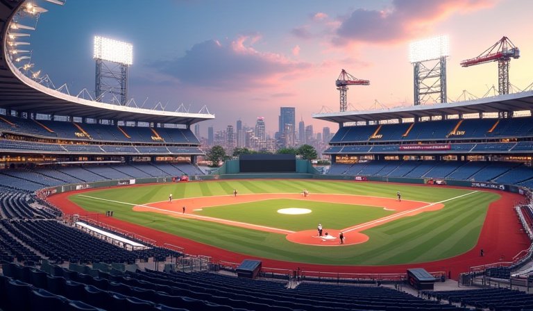 設施先進的現代化職棒球場，球迷正享受優質觀賽體驗。