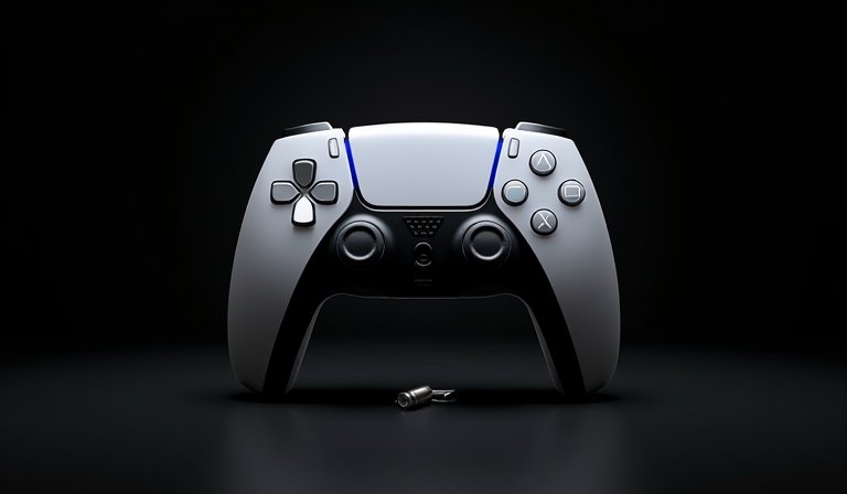 PS5控制器結合007標誌，呈現簡約黑色特務風格。