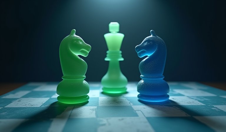 謝震武與蔣萬安於台北街頭對峙，呈現未來選戰角力氛圍。