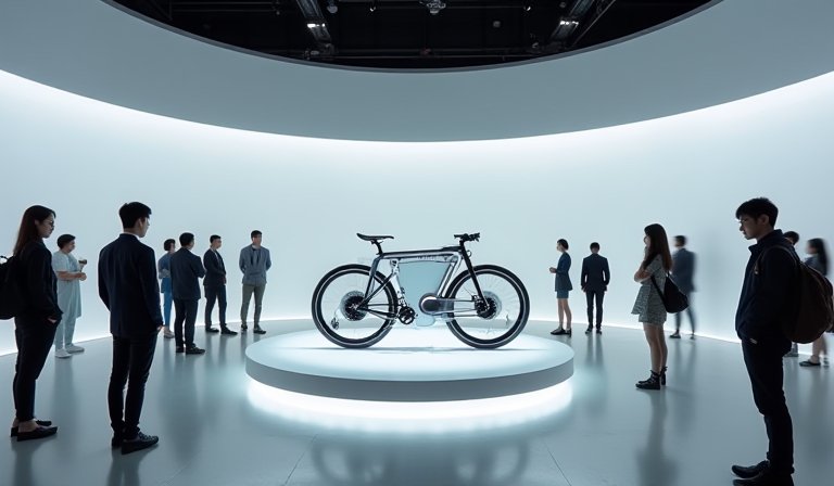 創新 AI 電輔自行車現場演示影像辨識與智慧避震功能。