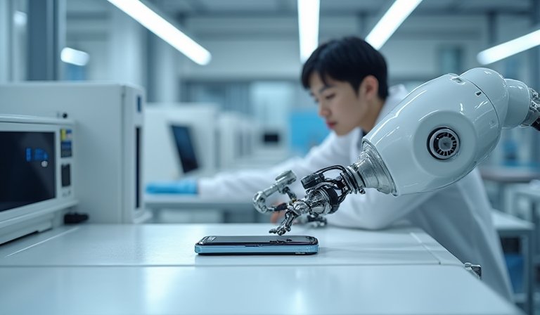 折疊式iPhone展示精密的金屬轉軸與流線機身設計