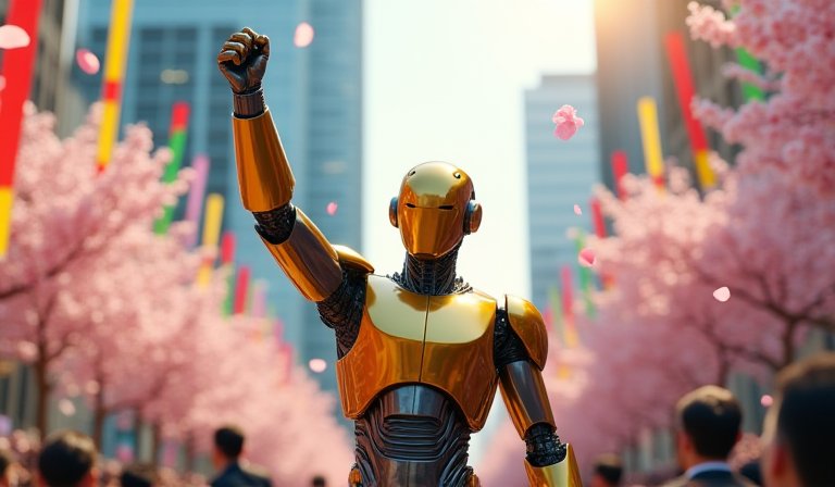 榮耀閃電機器人於嘉年華展示跨越障礙與精準平衡技術。