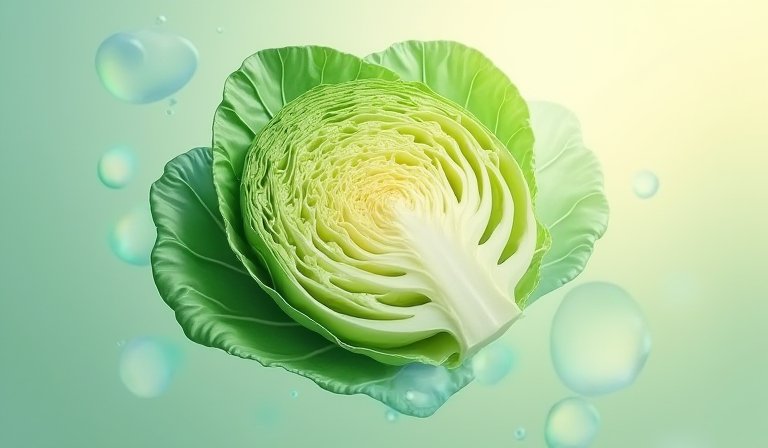 盤中切成細絲的新鮮高麗菜，展現保留營養成分與護胃的生食法。