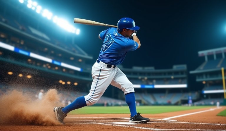 林安可穿著西武獅球衣，於日職熱身賽中專注揮棒打擊。