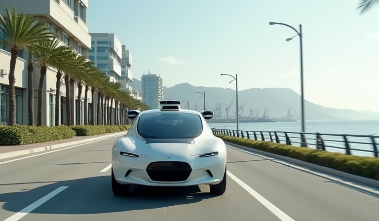 基隆AI無人稽查車於街道巡查，主動偵測環境髒亂點。